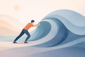 Abstract illustration representing the limits of motivation in addiction recovery