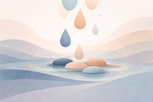 Abstract illustration symbolizing emotional crash after early sobriety