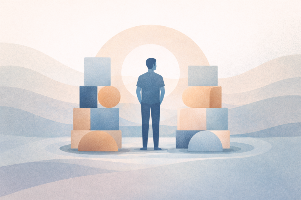 Abstract illustration representing stability and routine in early recovery