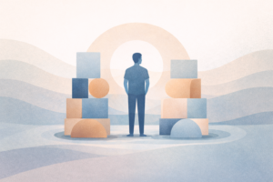 Abstract illustration representing stability and routine in early recovery