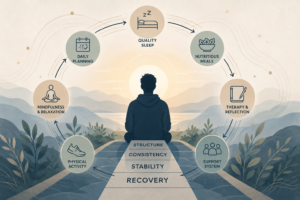 Abstract illustration representing routine and stability in recovery
